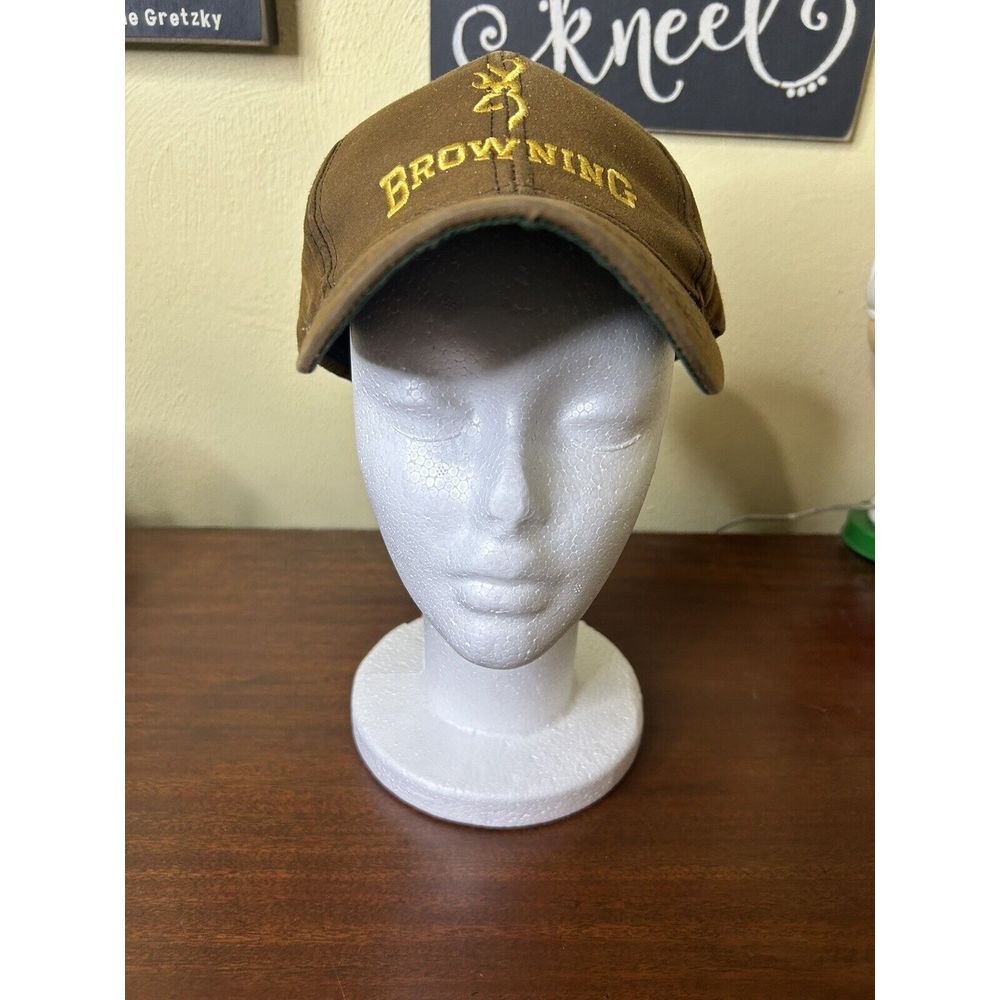 Browning ball cap Adjustable, Solid Back, Brown With Yellow Logo‎